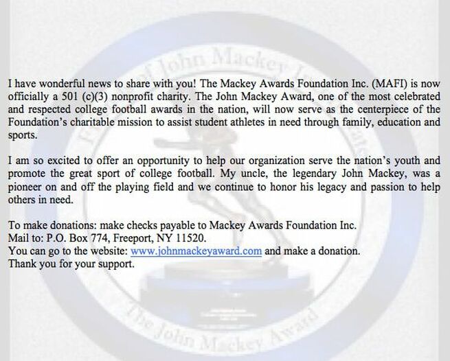 THE MACKEY AWARD FOUNDATION